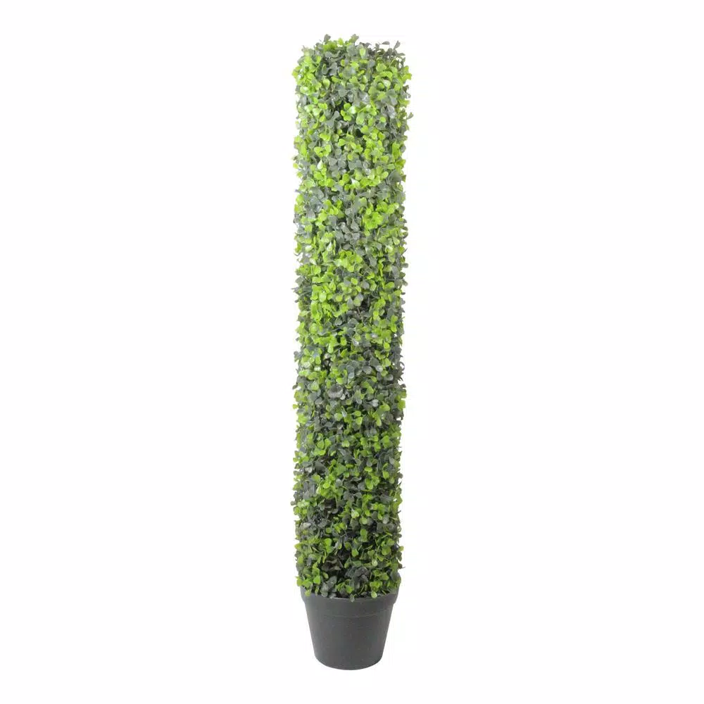 Northlight 37.5 in. Potted Artificial 2-Tone Boxwood Column Topiary Tree