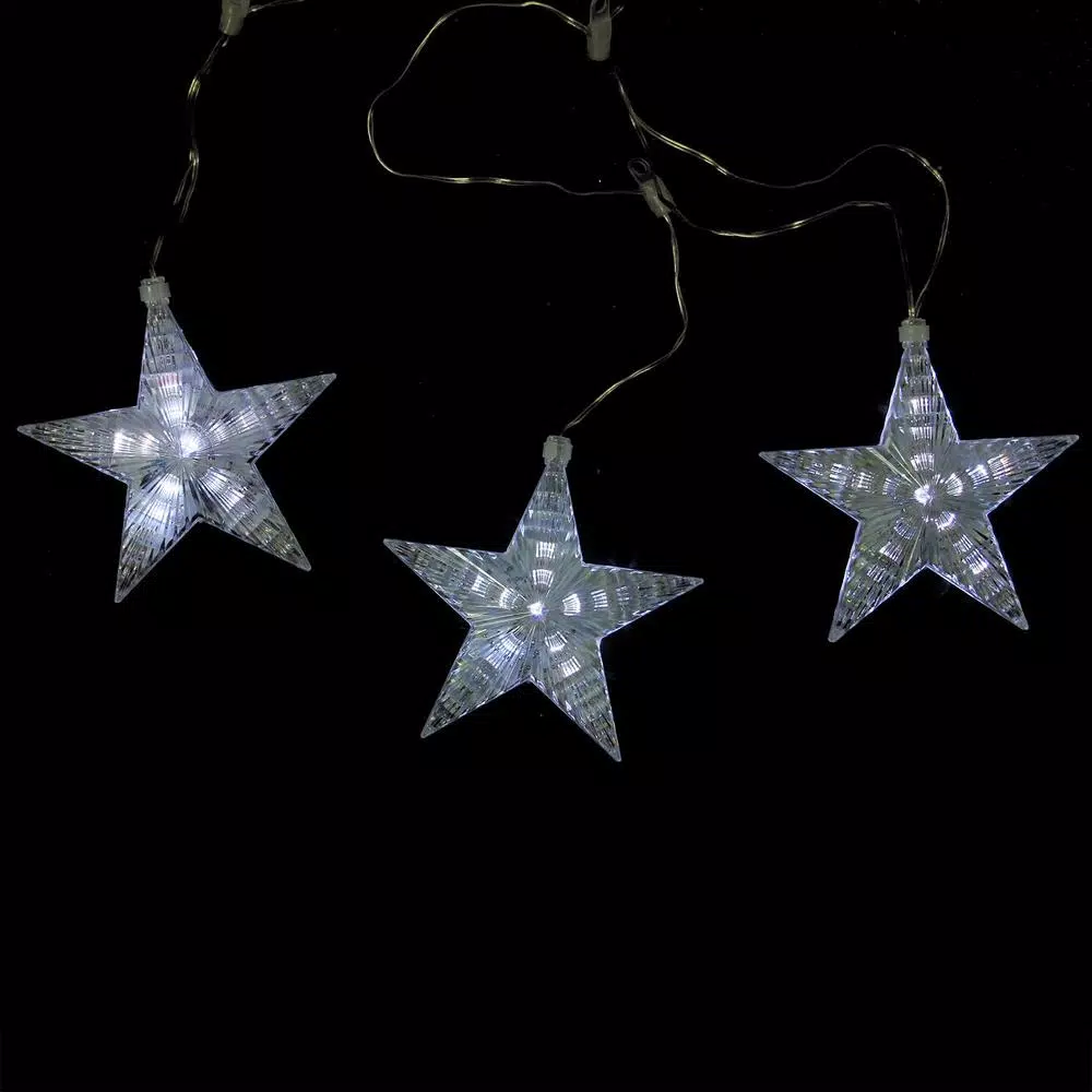 Northlight 2 ft. 3-Light White Cascading Snowfall Star Christmas LED Lights