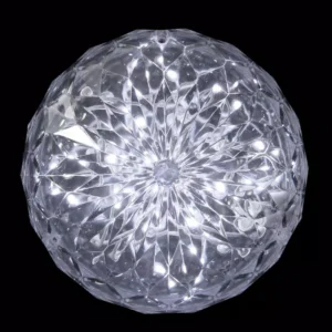 Northlight 20-Light LED Clear Hanging Crystal Sphere Ball Outdoor Christmas Decoration