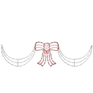 Northlight 155-Light 3-Piece Lighted Red and White Bow and Swag Christmas Decoration