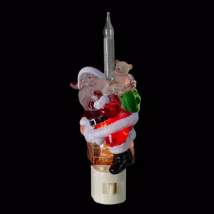 Northlight Clear Santa Claus in Chimney Christmas Bubble Night Light
