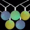 Northlight 7.5 ft. 10-Light Green Yellow and Blue Color Changing Sparkle Globe Patio LED Lights with White Wire