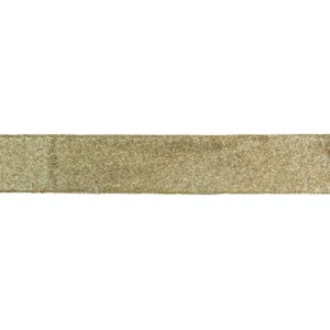 Northlight 2.5 in. x 16 yds. Shimmering Metallic Gold Solid Wired Craft Ribbon