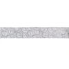 Northlight 2.5 in. x 16 yds. White and Silver Glitter Swirl Design Wired Craft Ribbon