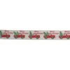 Northlight 2.5 in. x 16 yds. Red Trucks and Christmas Tree Wired Craft Beige Ribbon
