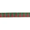 Northlight 2.5 in. x 16 yds. Red and Green Plaid with Metallic Gold Wired Christmas Ribbon