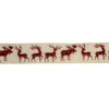Northlight 2.5 in. x 16 yds. Buffalo Plaid Deer and Sparkle Burlap Style Wired Craft Ribbon