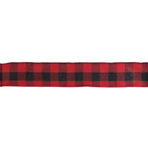 Northlight 2.5 in. x 16 yds. Red and Black Buffalo Plaid Wired Craft Ribbon