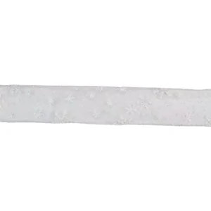 Northlight 2.5 in. x 16 yds. Shimmering Iridescent Snowflakes on a Sheer White Ribbon