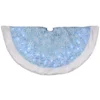 Northlight 48 in. LED Blue Iridescent Glittered Snowflakes Christmas Tree Skirt