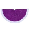 Northlight 20 in. Purple Glittered Mini Christmas Tree Skirt with Faux Fur Trim