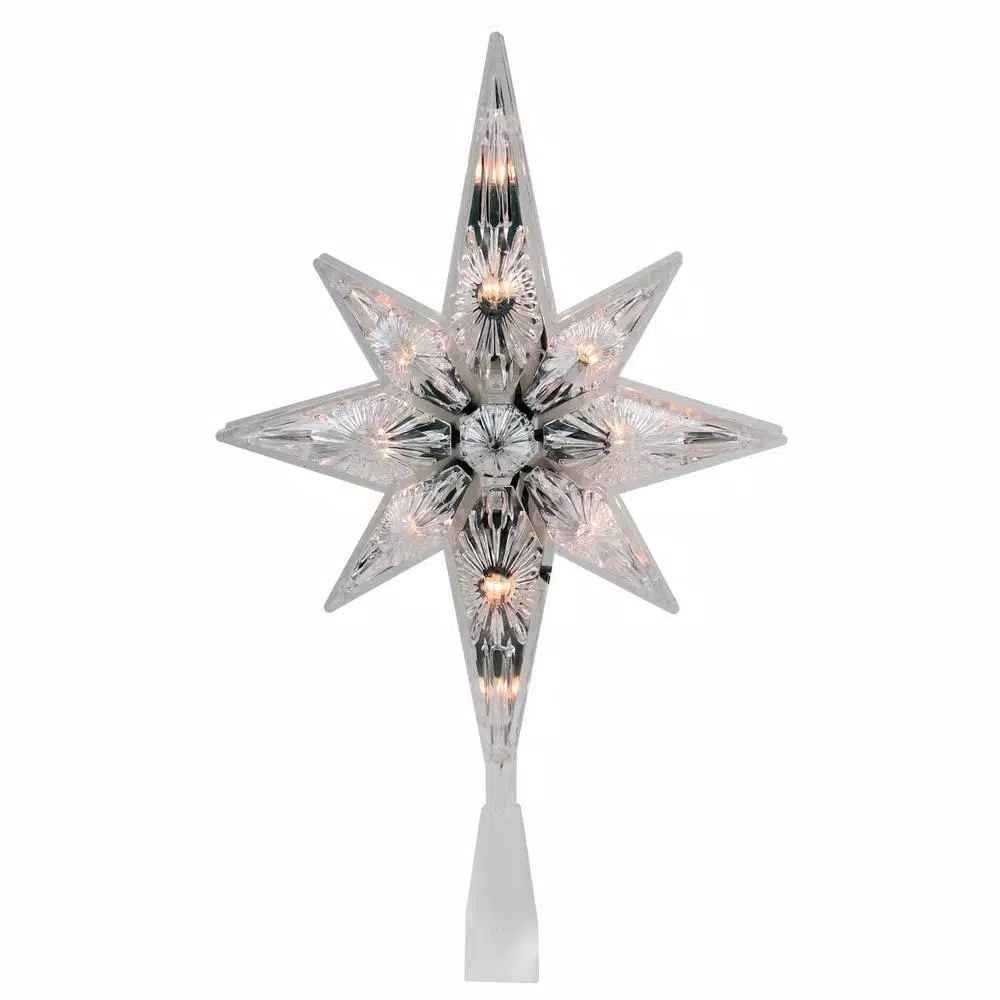 Northlight 10.75 in. Faceted Star of Bethlehem Christmas Tree Topper - Clear Lights