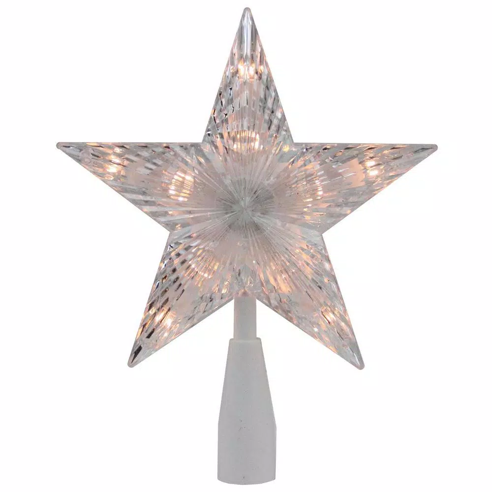 Northlight 7 in. Traditional 5-Point Star Christmas Tree Topper - Clear Lights