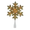 Northlight 12.75 in. Lighted Gold Snowflake Christmas Tree Topper with Clear Lights