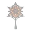 Northlight 10 in. Lighted White Snowflake Christmas Tree Topper with Clear Lights