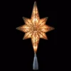 Northlight 10 in. Frosted Star of Bethlehem with Gold Scrolling Christmas Tree Topper in Clear Lights