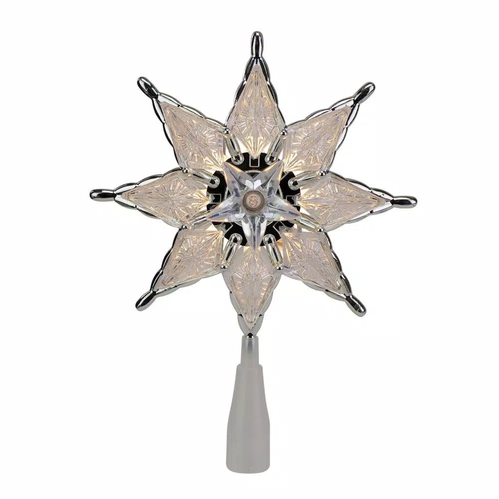 Northlight 8 in. Lighted 8 Point Star Christmas Tree Topper with Clear Lights