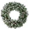Northlight 36 in. Flocked Angel Pine with Pine Cones Artificial Christmas Wreath