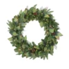 Northlight 30 in. Pre-Lit Mixed Winter Pine Artificial Christmas Wreath with Clear Lights