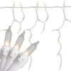 Northlight 50-Light White Mini Window Curtain Icicle Christmas Lights with 10.8 ft. White Wire