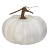 Northlight 7 in. White Flat Round Pumpkin Fall Harvest Table Top Decoration