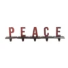 Northlight 6 in. Black and Red Buffalo Plaid Peace Christmas Stocking Holders (Set of 5)