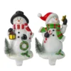 Northlight 7.25 in. Glitter Dusted Snowman Christmas Stocking Holders (Set of 2)