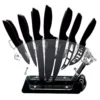 NutriChef 17-Piece Stainless Steel Precision Kitchen Knife Set with Block Stand