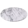 Creative Home 12 in. Off-White Natural Marble Round Board Cheese Serving Plate, Dessert Cake Service Board
