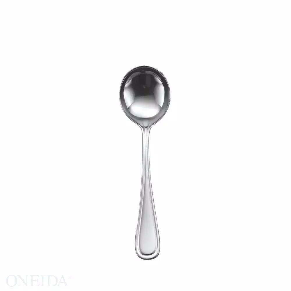 Oneida New Rim II 18/0 Stainless Steel Round Bowl Soup Spoons (Set of 12)