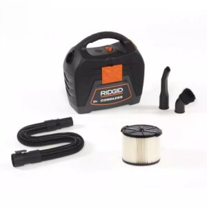 RIDGID 3 Gal. 18-Volt Cordless Handheld Wet/Dry Shop Vacuum (Tool Only) with Filter, Expandable Hose and Accessories