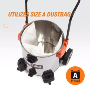 RIDGID 16 Gal. 6.5-Peak HP Stainless Steel Wet/Dry Shop Vac with Filter, 7 ft. Hose, 10 ft. Pro Hose and Accessories
