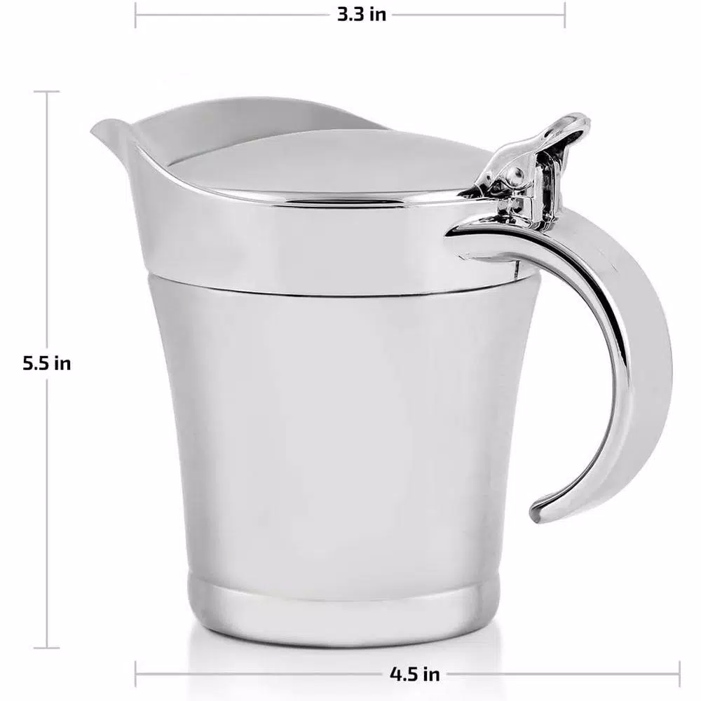 Ovente 14 oz. Stainless Glass Double-Wall Insulation, BPA-Free Classic Gravy Boat (Set of 1)