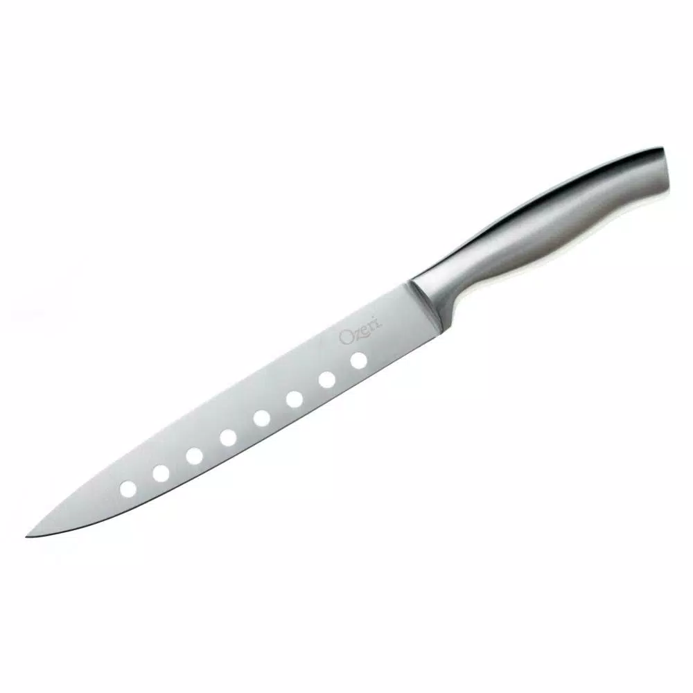 Ozeri 5-Piece Stainless Steel Knife and Sharpener Set, with Japanese Stainless Steel Slotted Blades