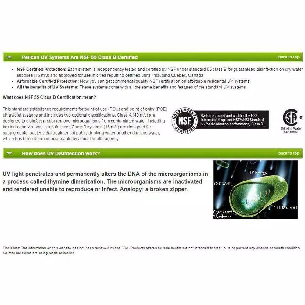 Pelican Water Replacement Lamp for Premium 16 GPM UV Disinfection System