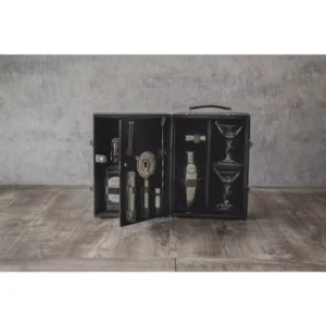 Picnic Time Black Case and Interior Manhattan Cocktail Set