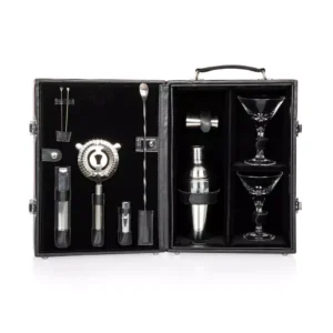 Picnic Time Black Case and Interior Manhattan Cocktail Set