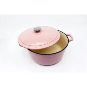 BergHOFF Neo 7 qt. Round Cast Iron Casserole Dish in Pink with Lid