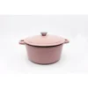 BergHOFF Neo 7 qt. Round Cast Iron Casserole Dish in Pink with Lid