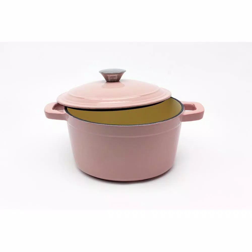BergHOFF Neo 3 qt. Round Cast Iron Dutch Oven in Pink with Lid