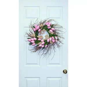 Worth Imports 22 in. Tulip Raffia Wreath