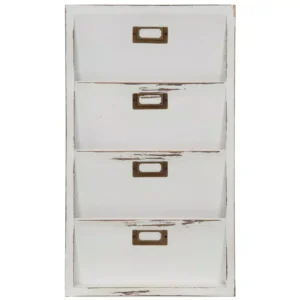 Pinnacle Distressed White Mail Organizer Memo Board