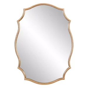 Pinnacle Medium Irregular Gold Hooks Art Deco Mirror (35.75 in. H x 26.25 in. W)