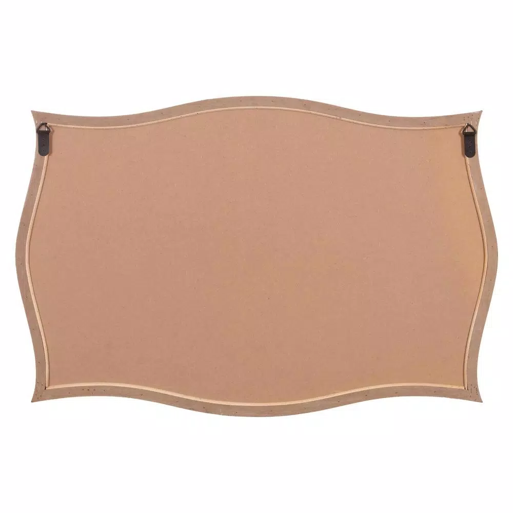 Pinnacle Medium Rectangle Whitewash Hooks Mirror (24.25 in. H x 36.75 in. W)