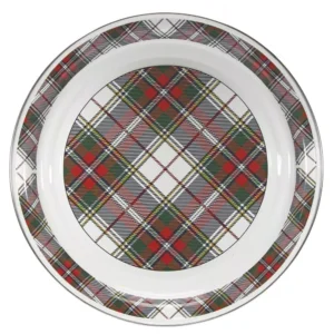 Golden Rabbit Highland Plaid 20 in. Enamelware Serving Tray