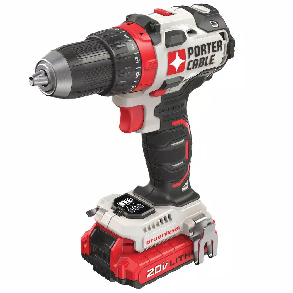 Porter-Cable 20-Volt MAX Lithium-Ion Brushless Cordless 1/2 in. Drill/Driver with 2 Batteries 1.5 Ah and Charger