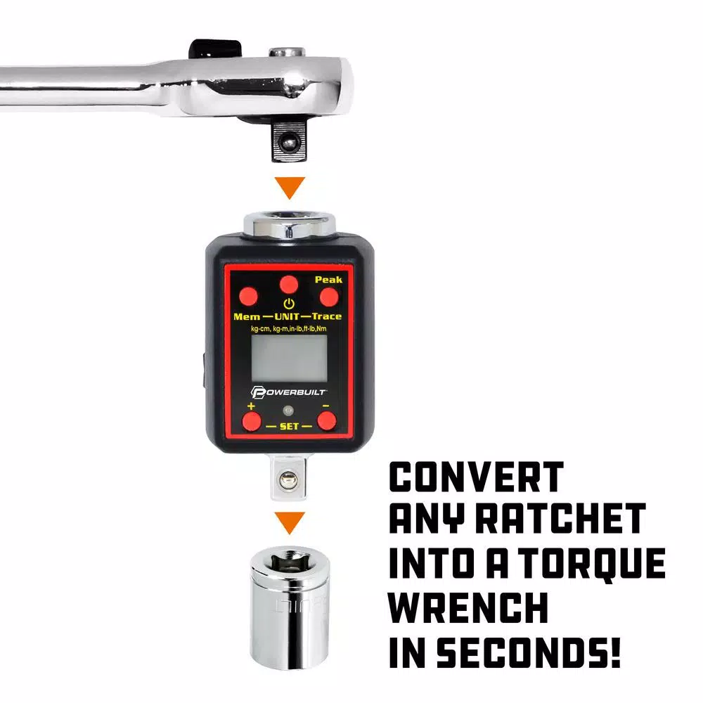 Powerbuilt 1/2 in. Drive Digital Torque Adapter