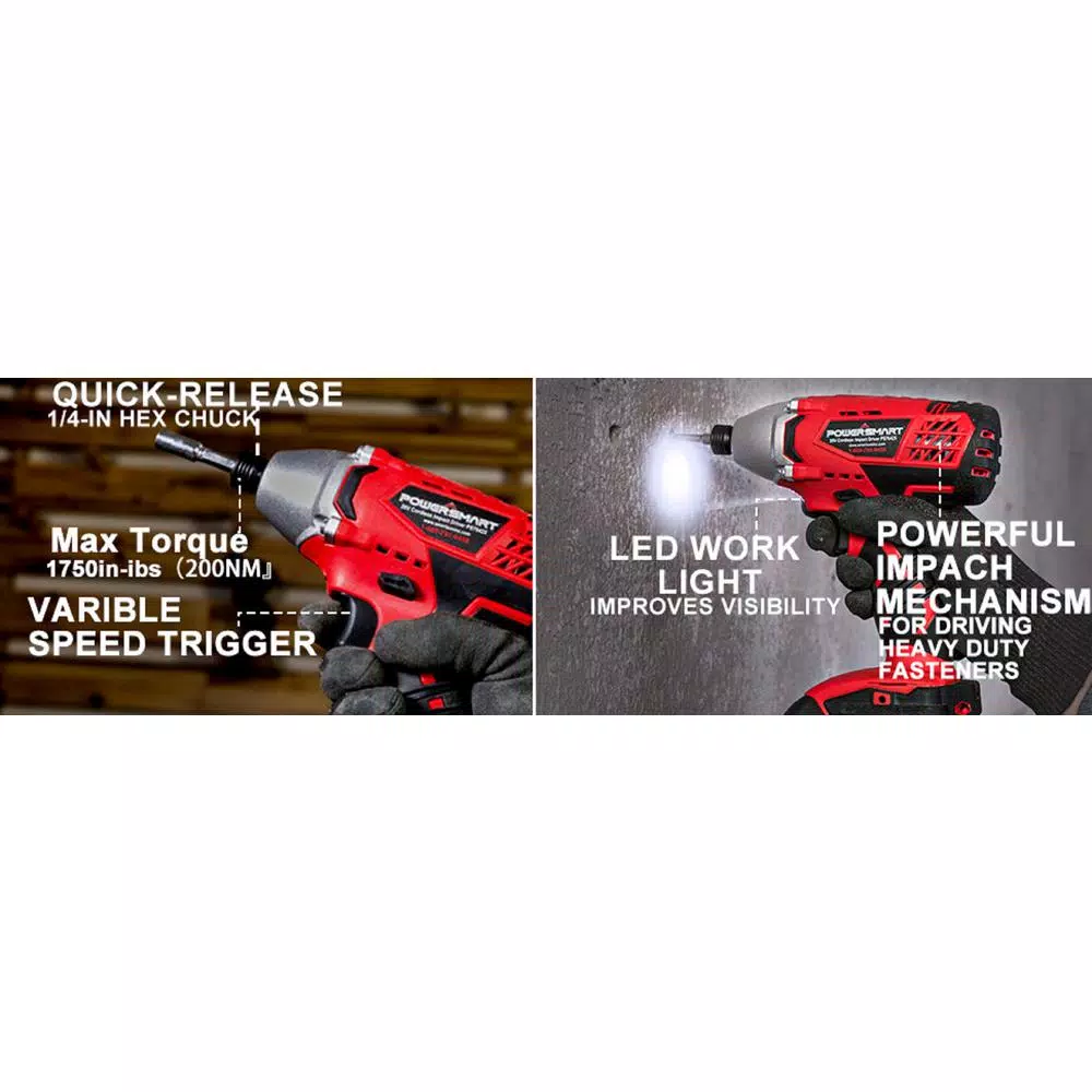 PowerSmart 20-Volt Cordless 1/4 in. Impact Driver