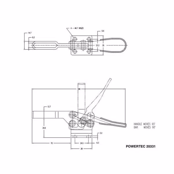 POWERTEC 500 lbs. Horizontal Quick-Release Toggle Clamp (10-Pack)