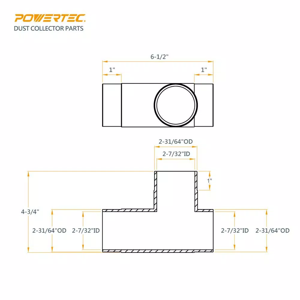 POWERTEC 2-1/2 in. T-Fitting